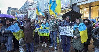 Dozens march through Glasgow to mark three years of war in Ukraine