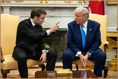 Trump Shrugs After French President Fact Checks Him About Europe 'Loaning' Money to Ukraine: 'To Be Frank, We Paid'