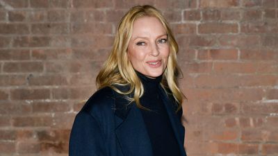 Looking to mix up your colour combinations? Uma Thurman’s coat and sleek trousers make a case for navy and brown