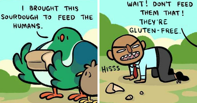 Hilariously Relatable Comics Featuring Birds With Reversed Roles, By Birdchonk (37 Pics)