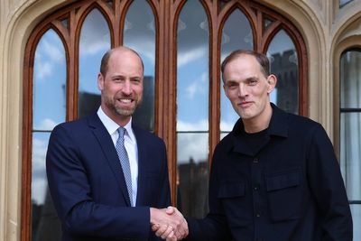 William greets Three Lions’ boss Tuchel at Windsor Castle to hear future plans