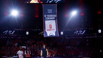 Terrence Shannon Jr. Reacts to Illinois Hanging Jersey Retirement Banner Upside Down