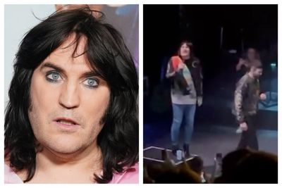 Noel Fielding makes first stage appearance after mystery illness and jokes about doing shots with Prue Leith