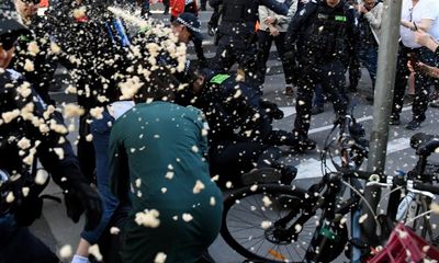 Victoria police officer admits ‘unprofessional’ comments after pepper-spraying climate protesters