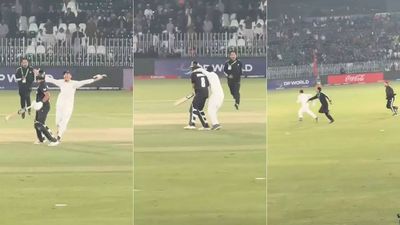 Champions Trophy: Pitch invader, who hugged New Zealand's Rachin Ravindra, arrested and banned from all Pakistan venues