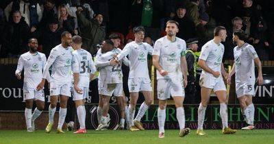 Hibernian score two late goals to win at Dundee United and move up to fourth