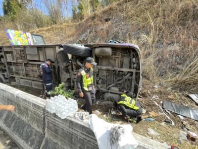 Chartered Bus Overturns In Thailand, Killing 18 People