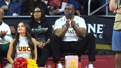 Magic Johnson Had Giddy Reaction to Michigan State’s Thrilling Win Over Maryland