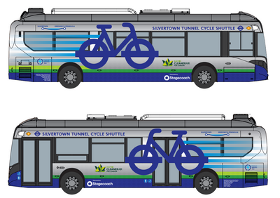 First look at unusual branding for the new £2m Silvertown tunnel bike bus