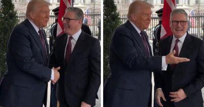 Excruciating moment Keir Starmer gets snared by famous Donald Trump handshake