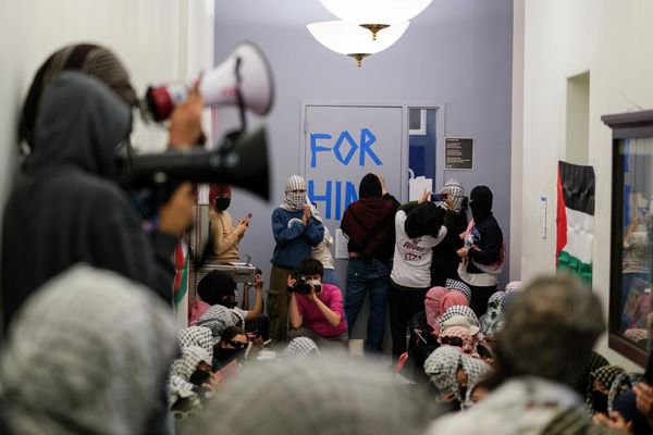 Pro-Palestinian students stage sit-in at Barnard College to protest expulsions