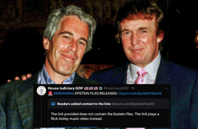 House Republicans Share 'Epstein Files' Link That Redirects to Famous Rick Roll Troll Song