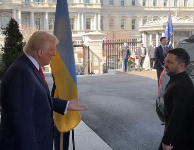 Trump's First Words to Zelensky Outside of White House: 'He's All Dressed Up'