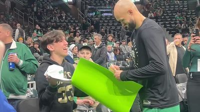 A Celtics Fan Traveled 5,000 Miles From Brazil to Boston And Was So Excited to Meet Derrick White