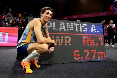 Armand Duplantis breaks pole vault world record again at first attempt