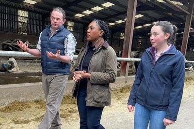 Kemi Badenoch brands inheritance tax change ‘immoral’ as she visits NI farm