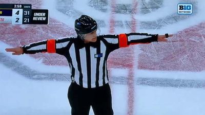 College Hockey Ref Quips Sarcastic Warning to Ohio State Fans During No-Goal Call