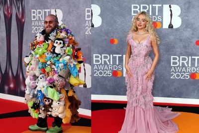 Sabrina Carpenter sports British designer while Teddy Swims wears teddy bears at the Brits