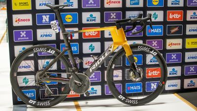 A closer look at the winning bike from the men's Omloop Het Nieuwsblad: Søren Wærenskjold's Ridley Noah Fast 3.0