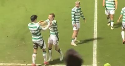 Watch unseen moment Celtic players joke with Yang after second goal vs St Mirren