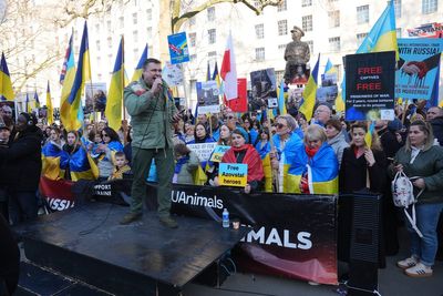 ‘The world has changed’ say Ukrainians rallying outside Downing Street