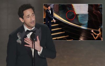 Adrien Brody criticised for ‘self-indulgent’ Oscars moment after tossing gum and ignoring music cue