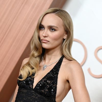 Lily-Rose Depp Makes Her 2025 Oscars Red Carpet Debut in a Lacy Naked Dress