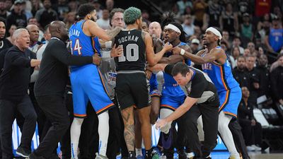 Thunder and Spurs Got Heated After an OKC Player Caught an Elbow in the Chin