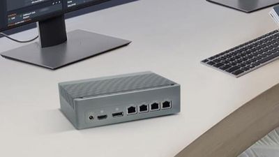 This fanless mini PC runs on an Intel Core i3 CPU, has two 10Gb Ethernet ports and can drive three 4K monitors