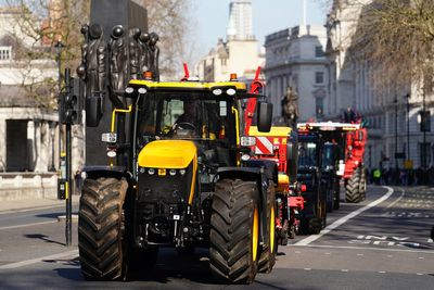 Farmers’ protest live: Protesters say ‘no pancakes without us’ on tractor tax march in London