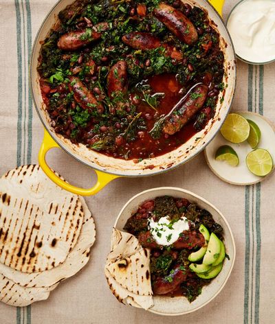 Georgina Hayden’s sausage, kale and lime black-bean stew recipe
