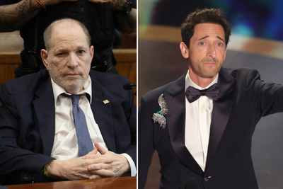 Harvey Weinstein addresses Adrien Brody thanking his kids in Oscars acceptance speech