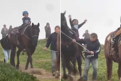 Woman arrested in ‘horse tail pulling’ incident that caused animal to throw young rider off