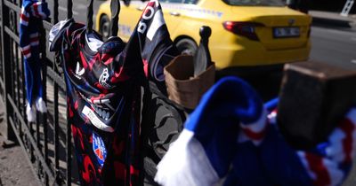 Rangers shirt & scarves placed in Istanbul in touching tribute to tragic supporter