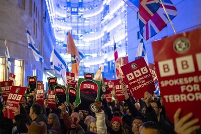 Protesters rail against BBC in Broadcasting House demo as Gaza documentary row rages