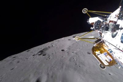 Private lunar lander is declared dead after landing sideways in a crater near the moon's south pole