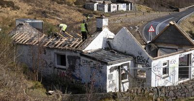 Demolition of Jimmy Savile's former Highland cottage begins after fire