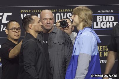 UFC 314 video: Michael Chandler vs. Paddy Pimblett keep it cordial in first faceoff for five-round clash