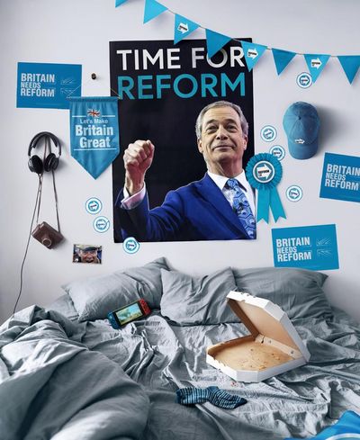 ‘Nigel Farage feels real’: why young British men are drawn to Reform