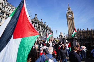 Pro-Palestine protesters gather in Whitehall after police block planned rally