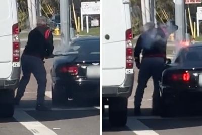 Road rage driver shot with flare gun after attacking fellow motorist with baseball bat