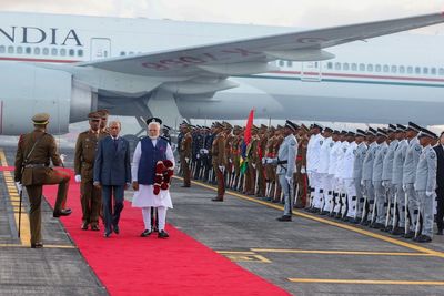 Modi lands in Mauritius to back sovereignty claim over Chagos and boost maritime security