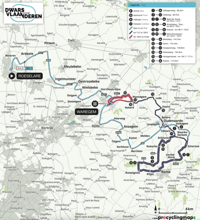 Dwars door Vlaanderen 2025 Route