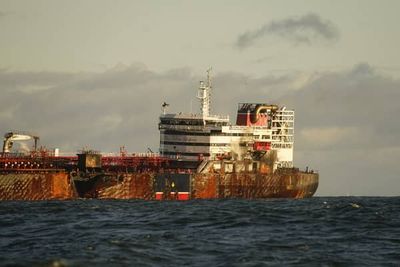 Footage captures moment ships collide in North Sea causing huge explosion