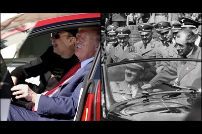 Trump's Tesla Car Show With Musk Compared to Hitler Promoting the 'People's Car' With Volkswagen: 'History Really Repeats'