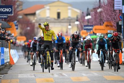 Tirreno-Adriatico: Olav Kooij wins stage 4 as breakaway caught in final metres