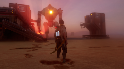 Hello Sunshine is a desert survival sandbox where you live in the literal shadow of the colossus