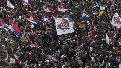 Tens of thousands protest in Belgrade against President Vucic's government