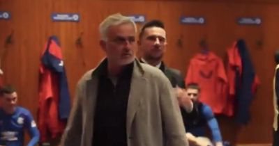 Watch moment Jose Mourinho enters Rangers' dressing room after Europa League tie