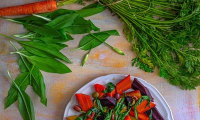 Joe Trivelli’s recipes for carrots with wild garlic, pork tenderloin, rhubarb charlotte and cinnamon ice-cream